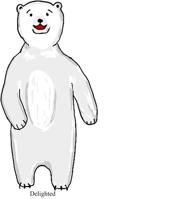 The bear is delighted.